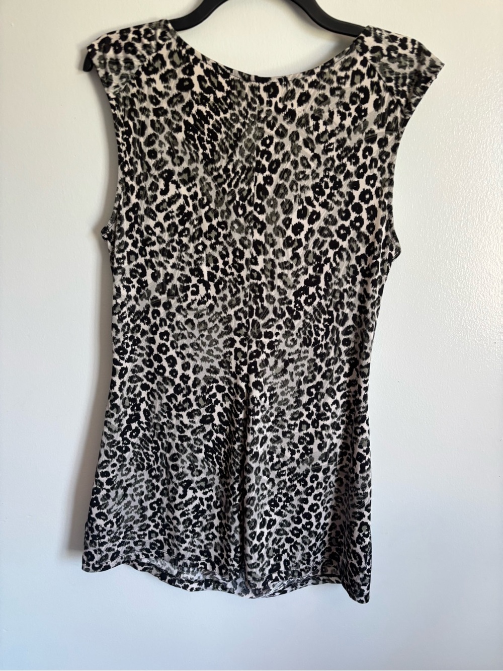 Allen B. By Allen Schwartz Black and Cream Leopard Print Drape Neck Tank - Picture 5 of 7